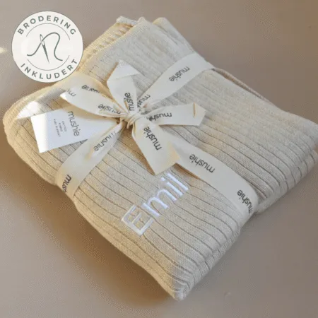 Mushie økologisk babyteppe med navn