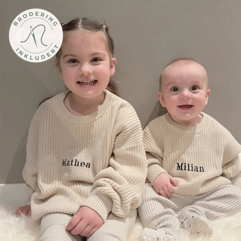 Chunky strikkegenser med navn | Økologisk bomull