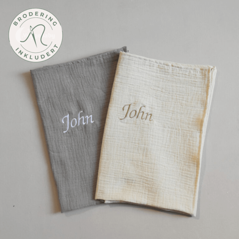 Koseklut gulpeklut med navn | Bomull