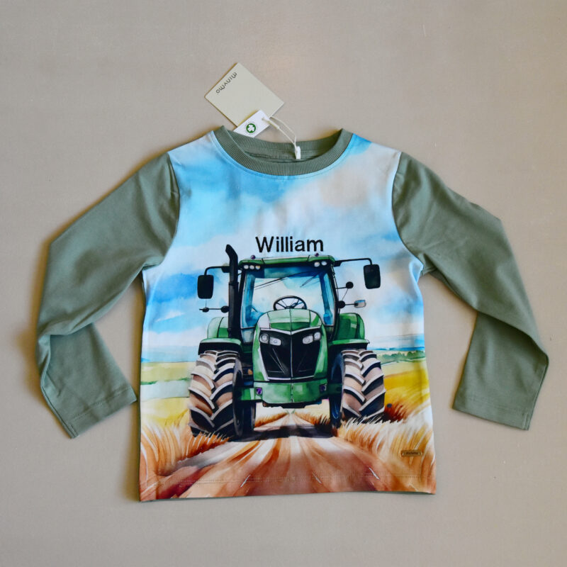 Minymo Traktorgenser med navn | Hedge green - Bilde 9