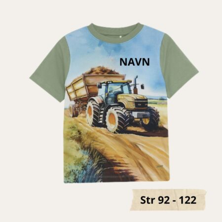 Gul traktor T-skjorte med navn