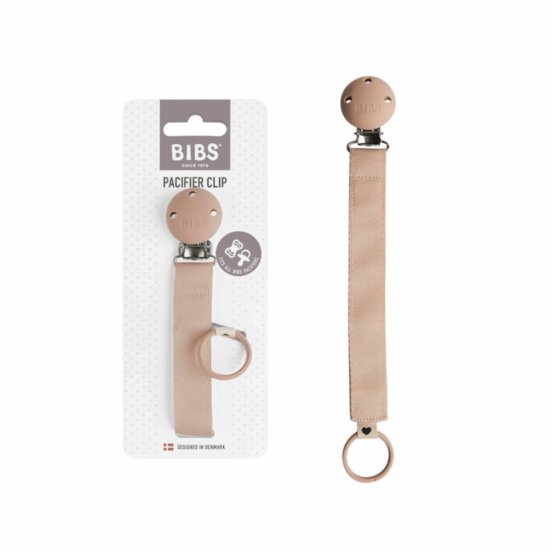 Bibs pacifier clip blush