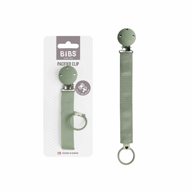 Bibs pacifier clip sage