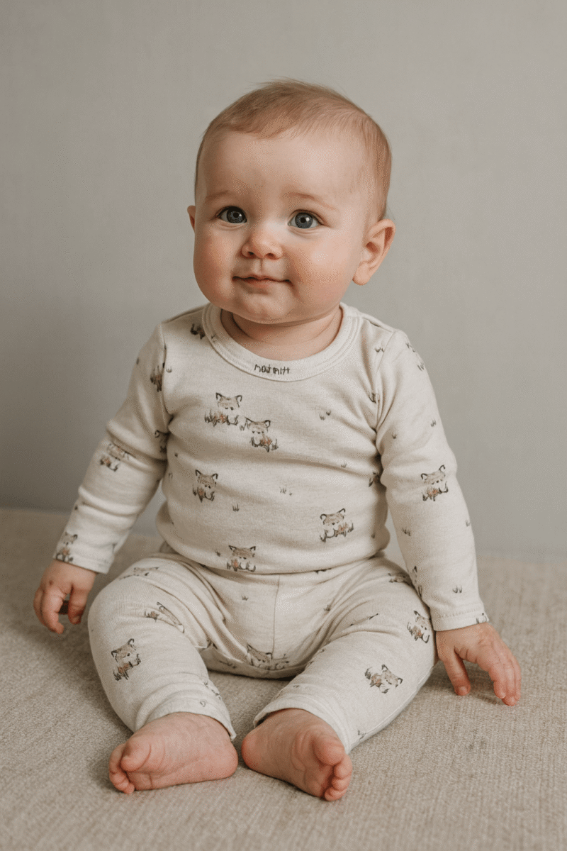 babysett med søtt motiv vuggebaby barneklær til baby og barn