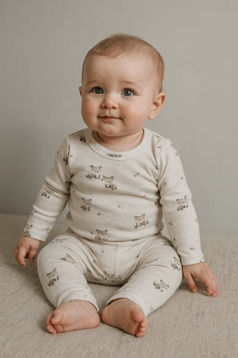 babysett med søtt motiv vuggebaby barneklær til baby og barn