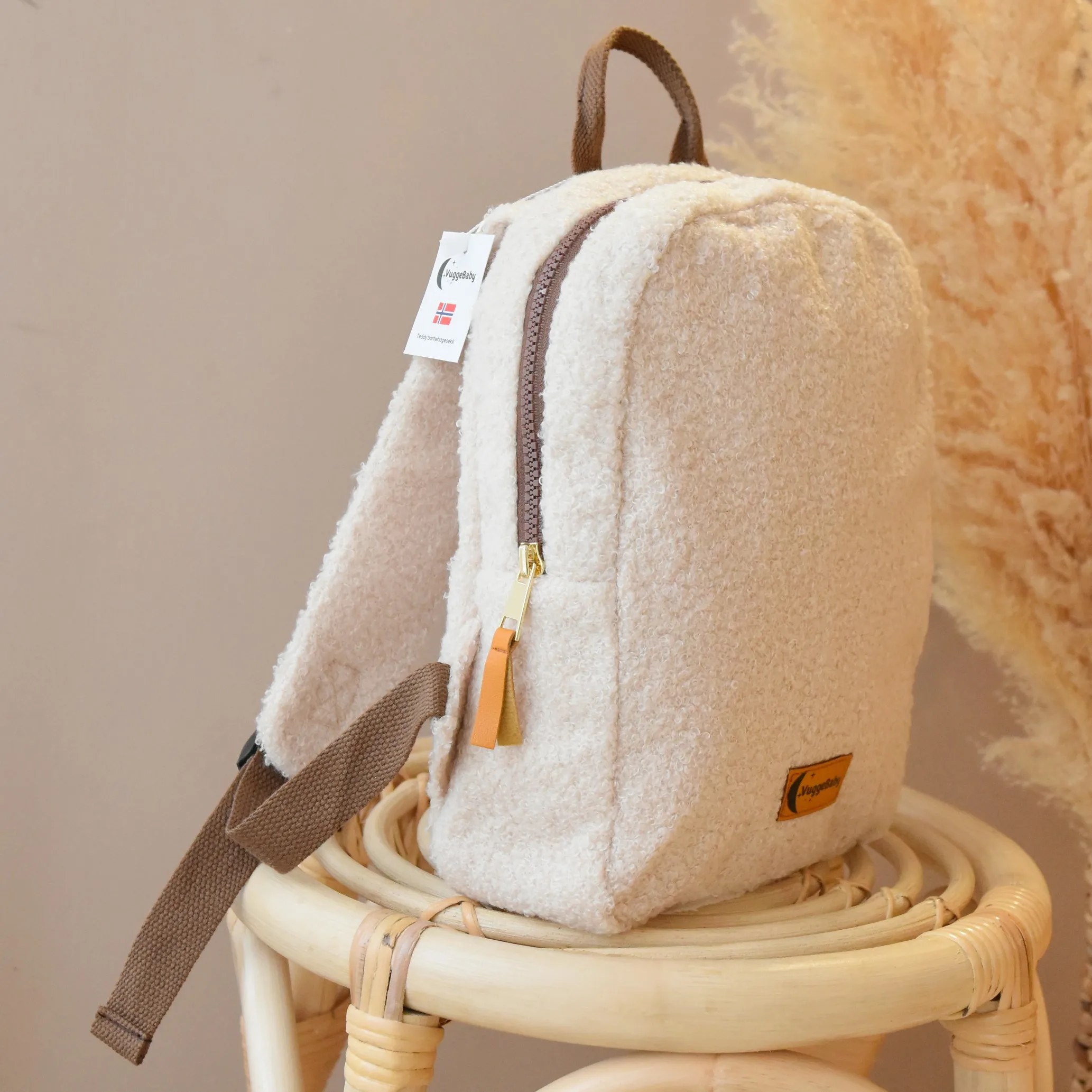 Barnehagesekk med navn | Laget i mykt teddystoff