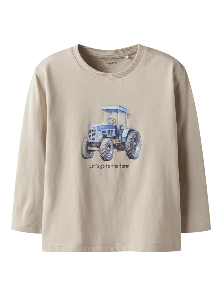 beige topp for barn fra nameit | traktor genser