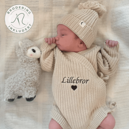 Strikket omslagsbody baby bomull | Vanilla