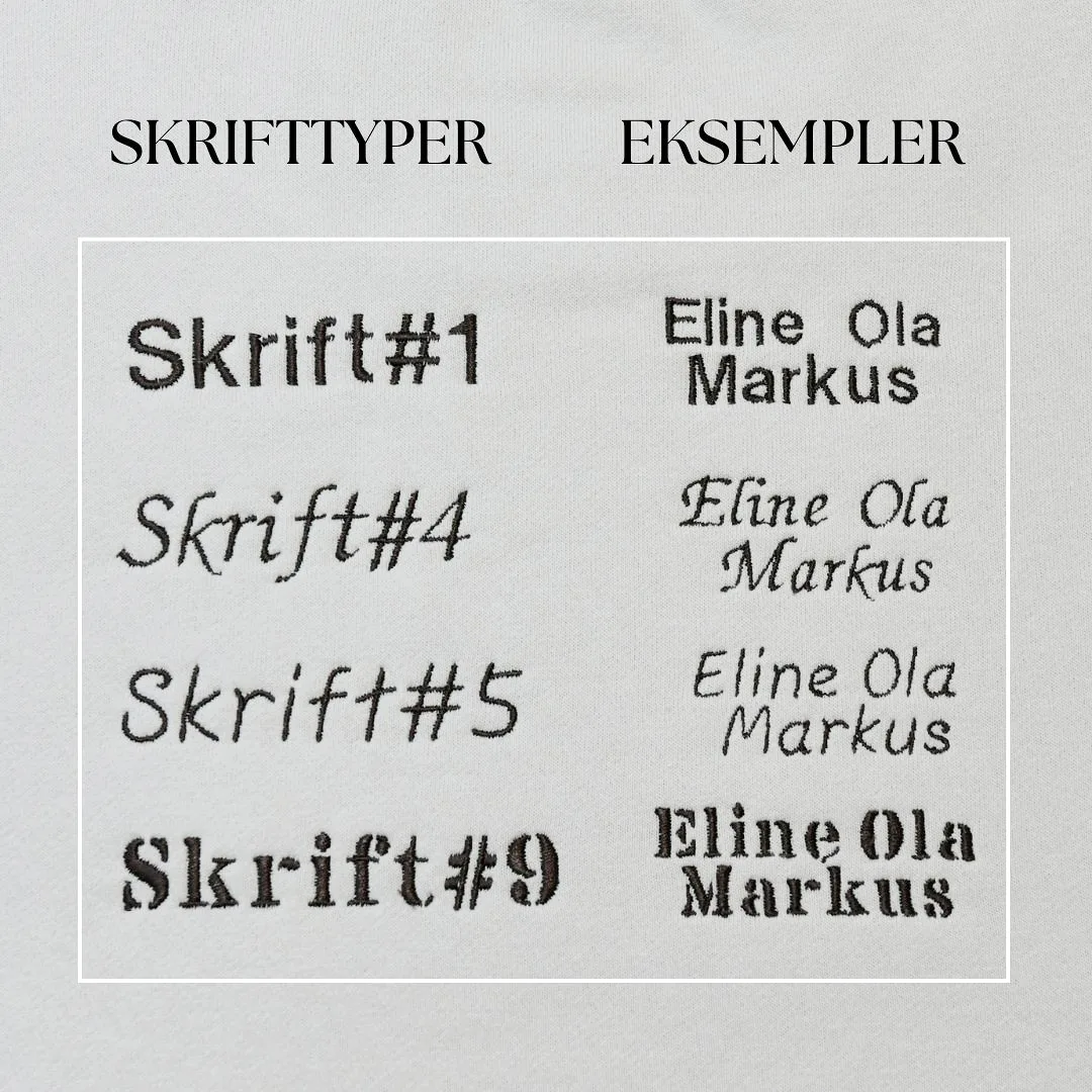 skrifttype for brodering