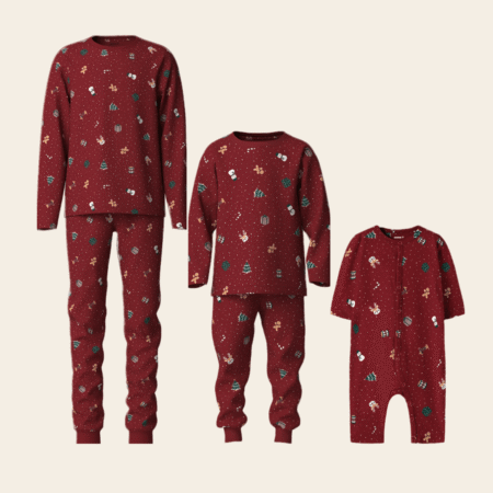 Julepysj for hele familien | Bomull | Rød julepysjamas for baby, barn og voksne