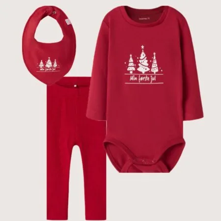 julesett for baby min første jul bomull