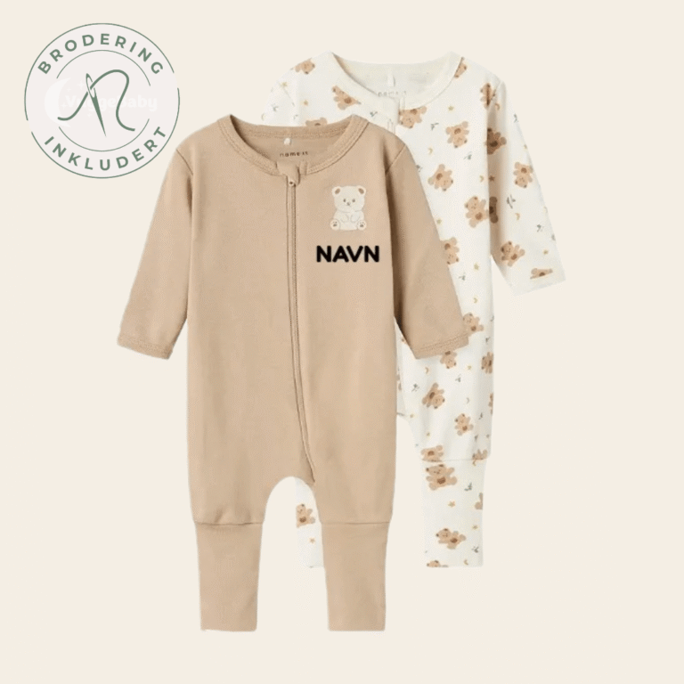 Pyjamas med navn 2pk | Bamse | baby pysj