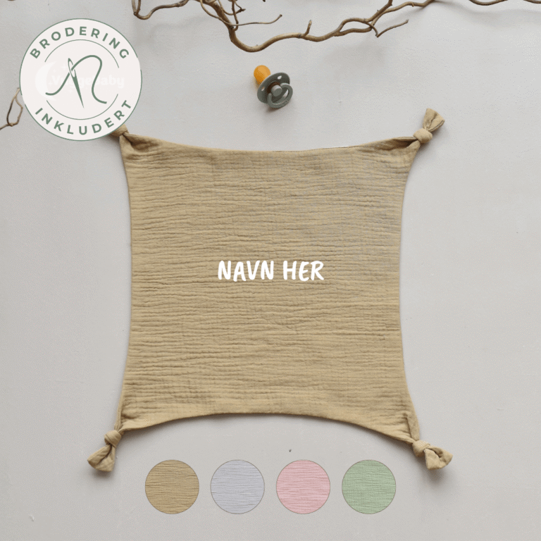 Koseklut med knuter og navn